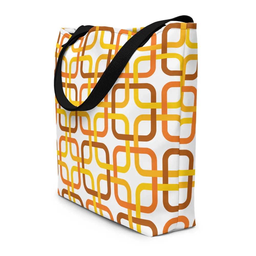 Mid Century Modern Orange PanAmTrays Beach Bag