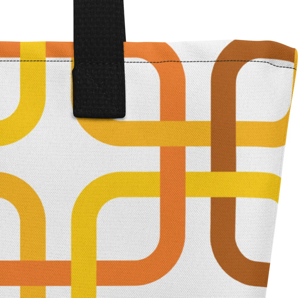 Mid Century Modern Orange PanAmTrays Beach Bag
