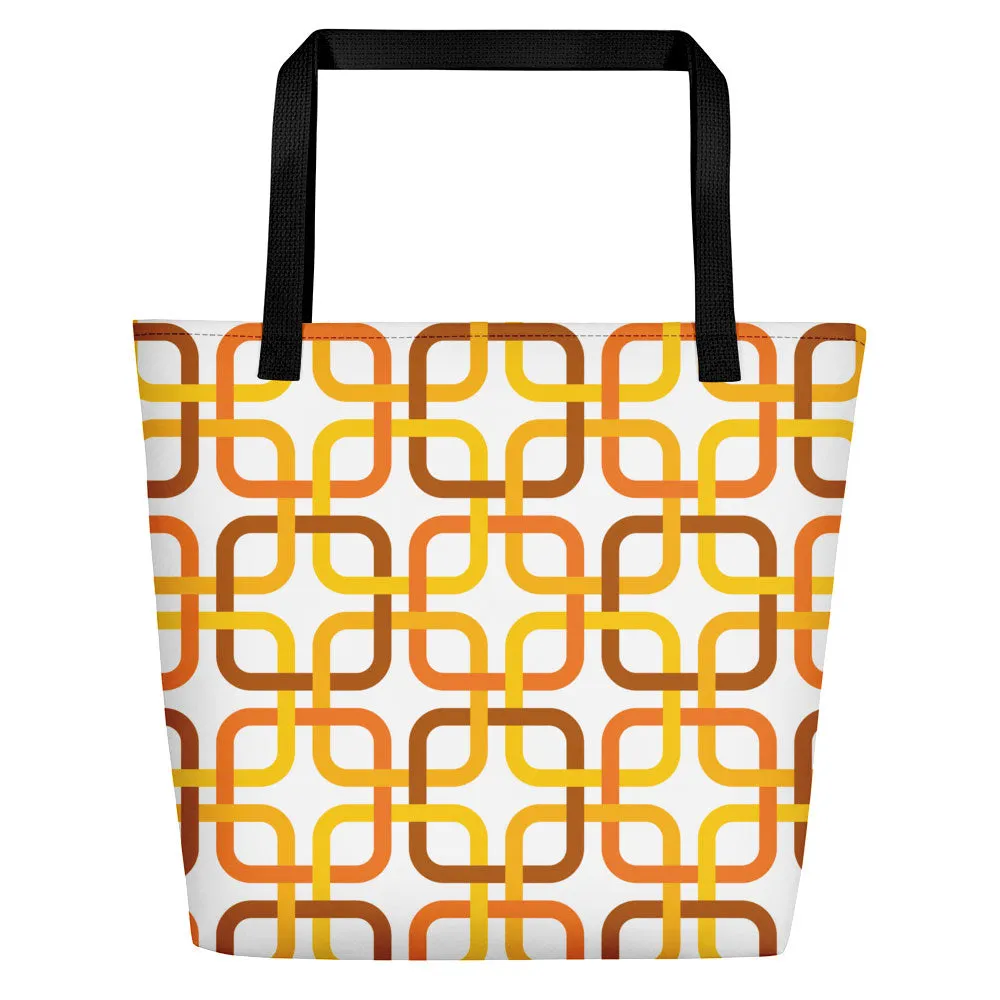 Mid Century Modern Orange PanAmTrays Beach Bag