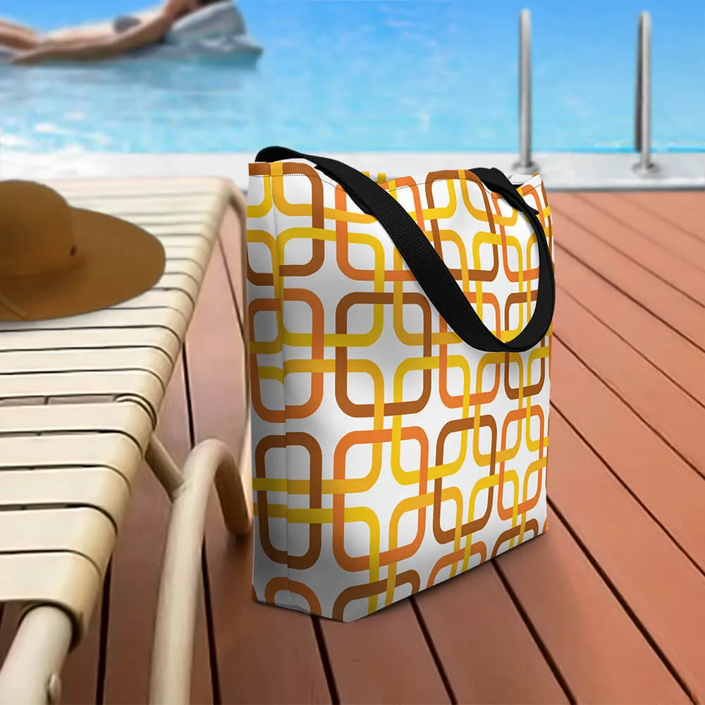 Mid Century Modern Orange PanAmTrays Beach Bag