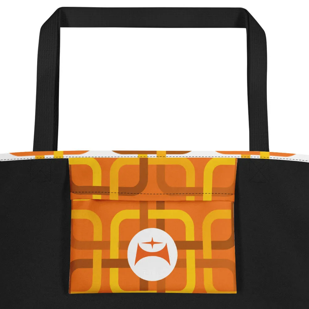 Mid Century Modern Orange PanAmTrays Beach Bag