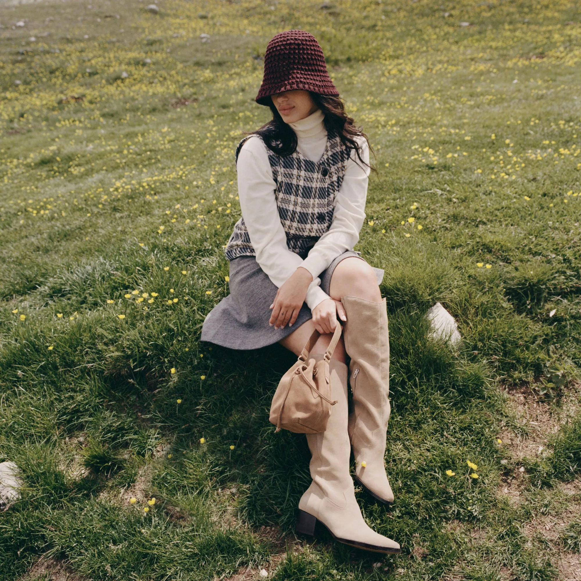 VIRONA H2O BOOTS DK TAUPE SUEDE Flat Sole