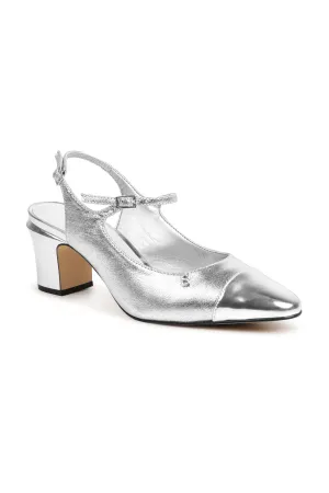 Mima Slingback Heels - Silver