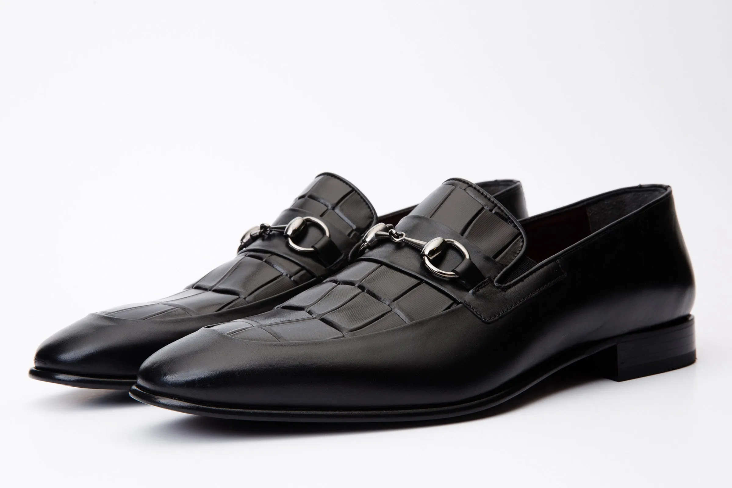 Full Grain Leather The Pusan Black Leather Bit Loafer Men Shoe Final Sale!