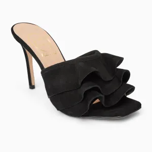 Beatrice Italian Suede Ruffle Heel Work Guard Effortless Comfort