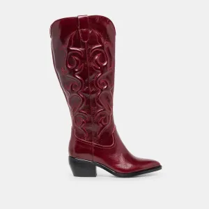 Dream Walk Western Ride MIRLA WIDE CALF BOOTS OXBLOOD LEATHER