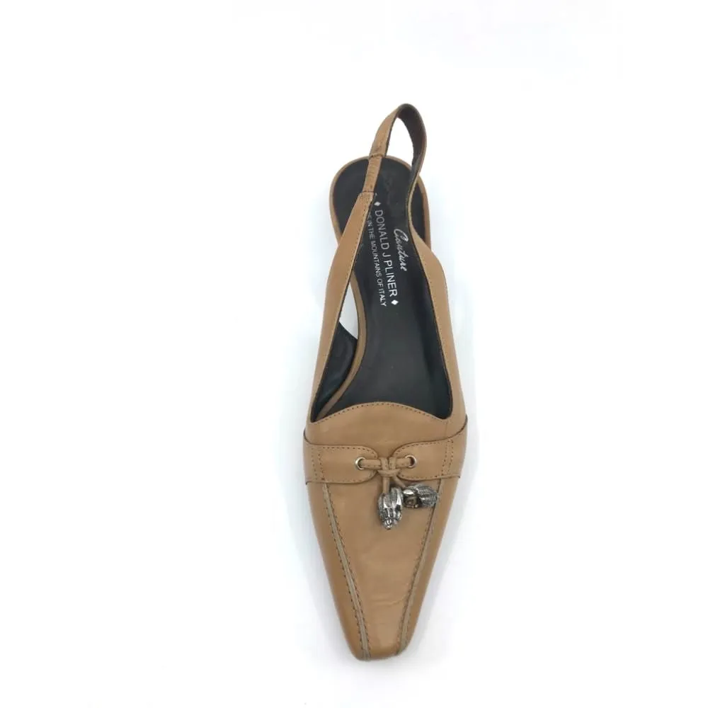 Mixer Camel Leather Donald Pliner Slingback Pumps