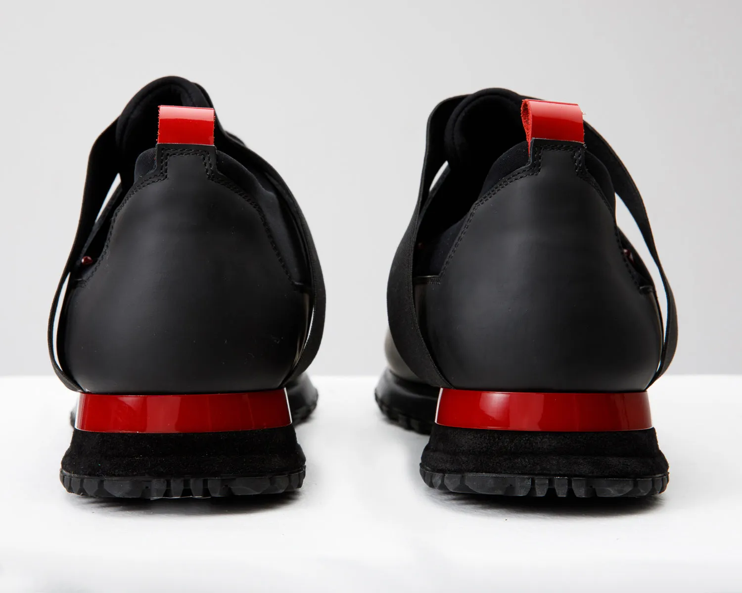 Durable Outsole Rubber Body Movement The Reno Black & Red Leather Men  Sneaker Final Sale!