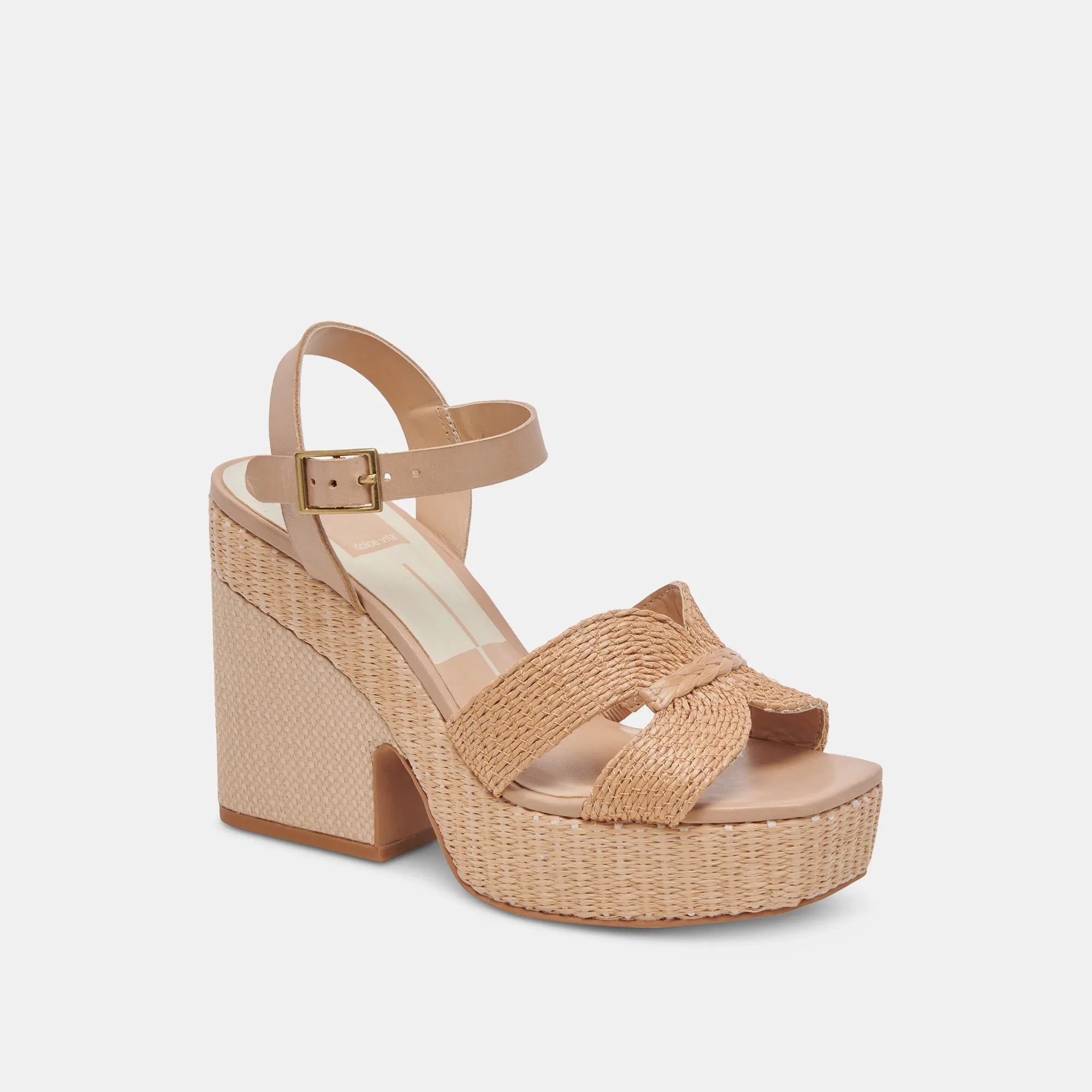 Classic Fit CALE HEELS LT NATURAL RAFFIA