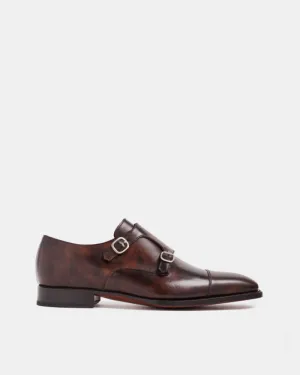 Subtle shade Museum Brown Leather Double Monk Strap Dress Shoe
