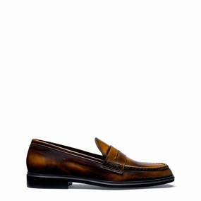 All Sure Vend?me Blandine cognac spazzolato leather loafers