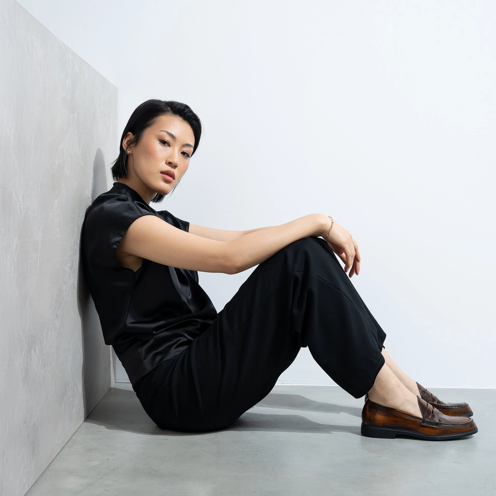 Vend?me Blandine cognac spazzolato leather loafers Cool Step