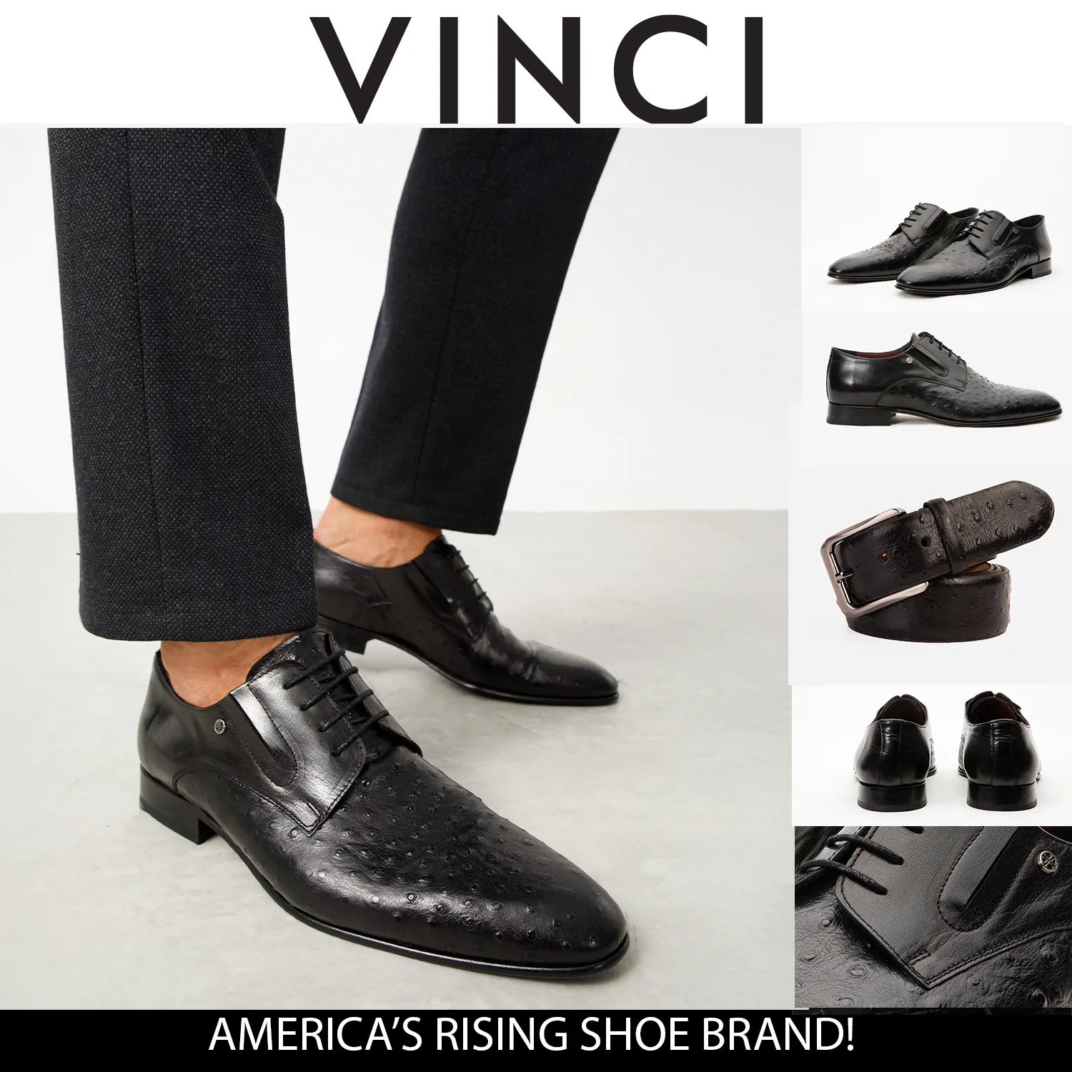 The Porto Alegre Black Leather Derby Men Shoe City Prep Guest Style