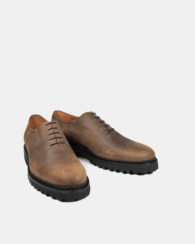 Mole Waxed Suede Wholecut Oxford Shoe Timeless Appeal. Indoor Comfort