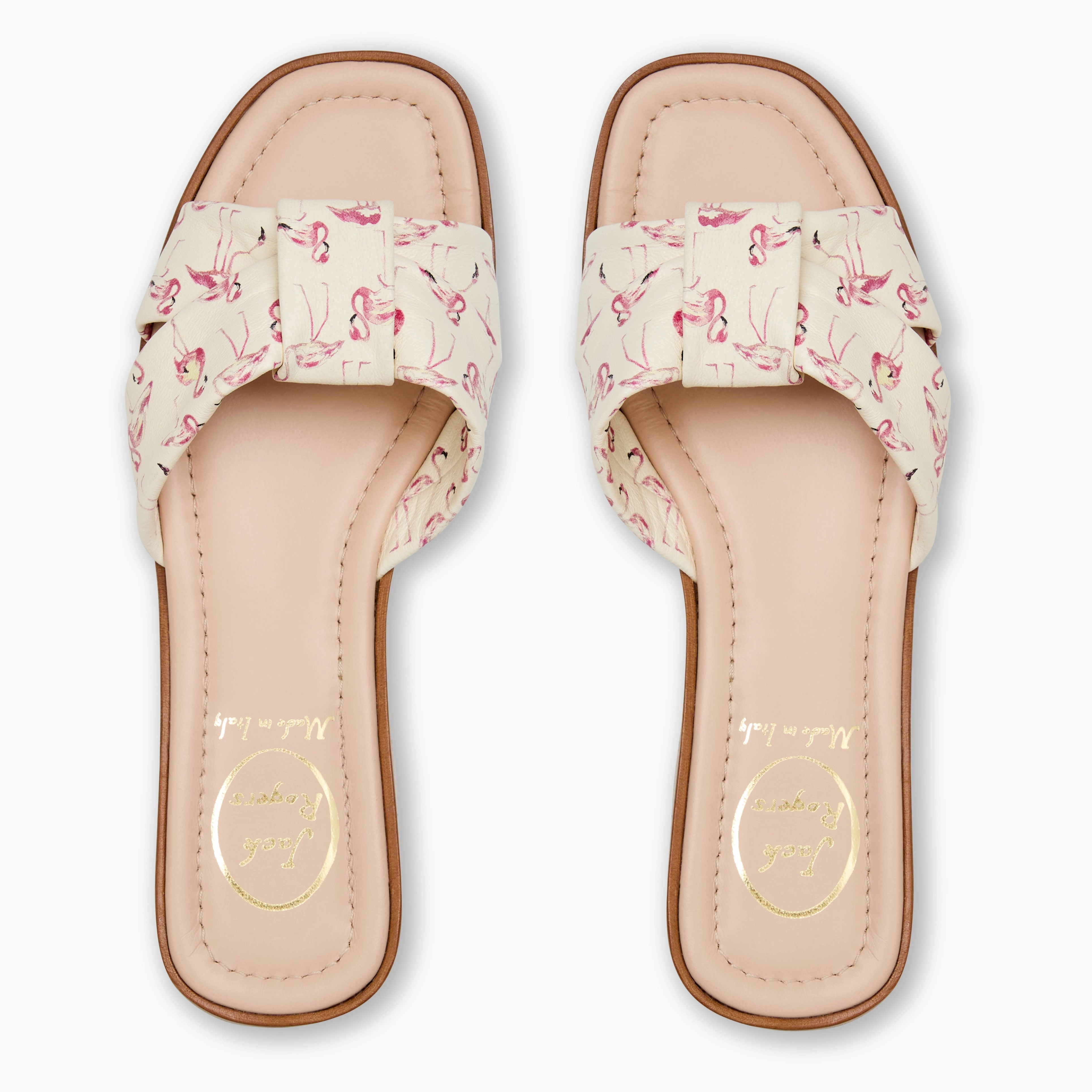Monica Italian Leather Slide Embroidered