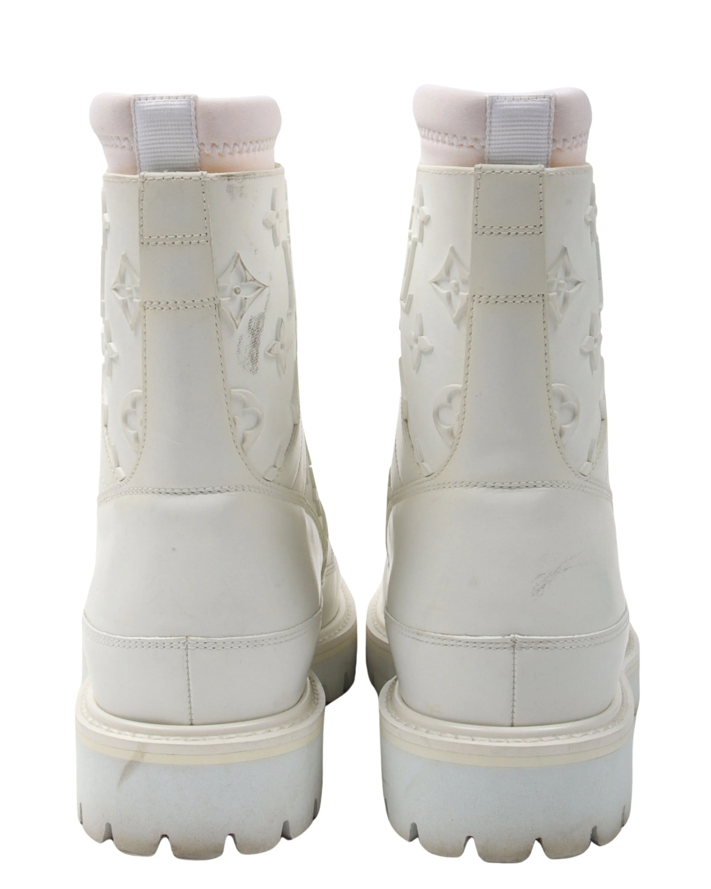 Monogram Leather Combat Boots