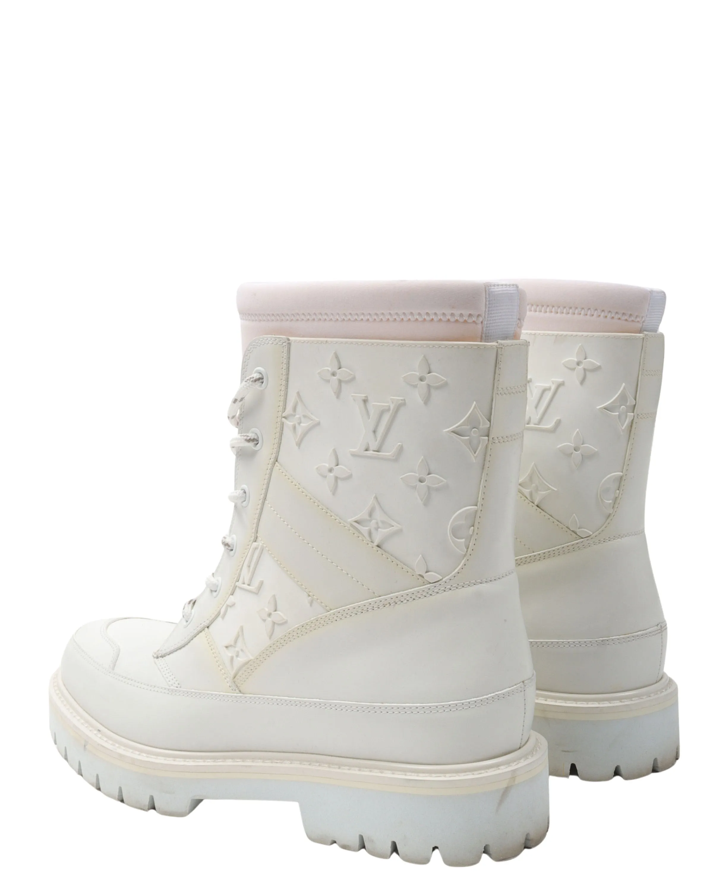 Monogram Leather Combat Boots