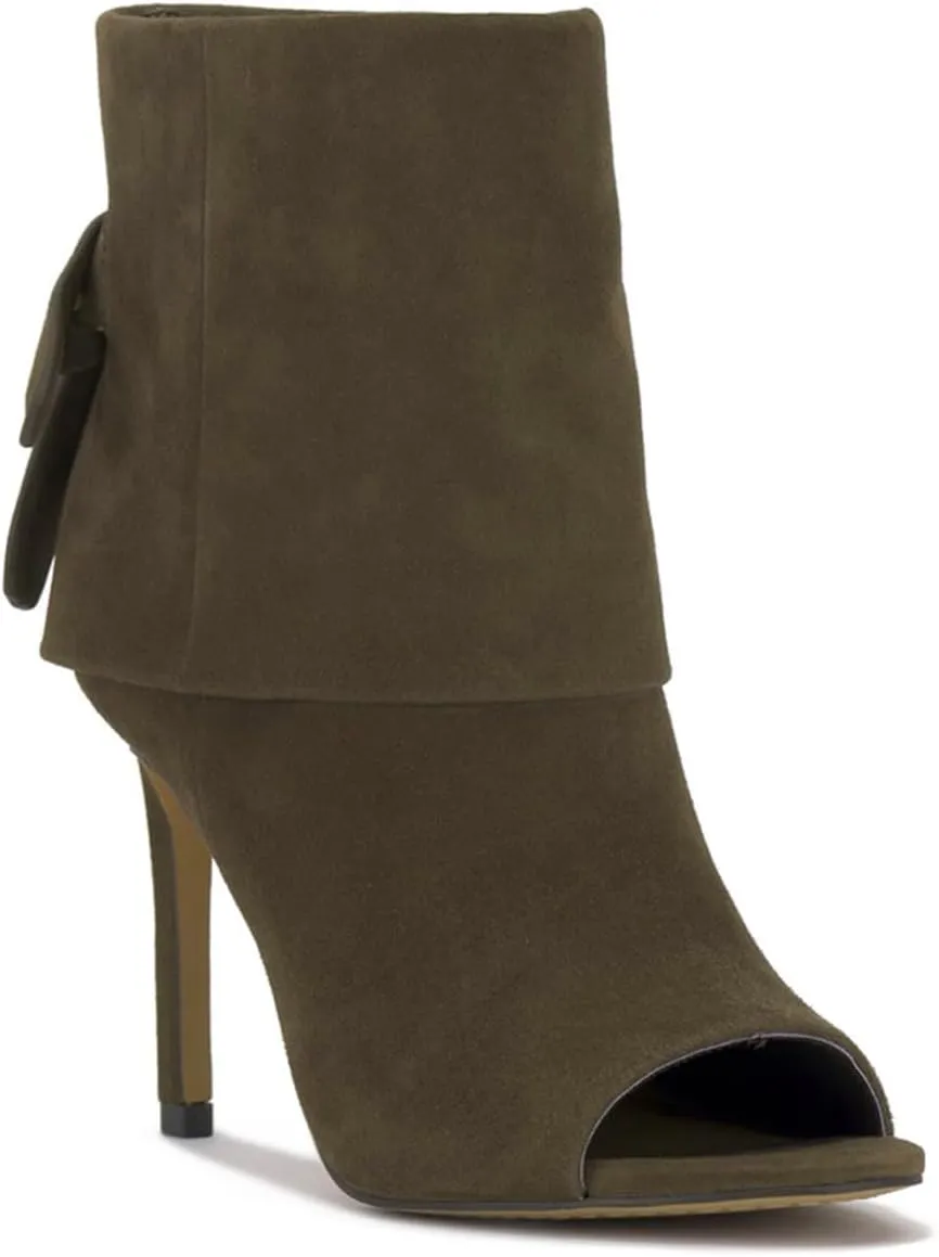 MOOMMO Women Sexy High Heels Booties Open Peep Toe Bow-Knot Suede Stiletto Ankle Boots Pointed Toe 4" Heels Zipper Trouser Leg Covered Dress Fall Booties Fashion Wedding Office Retro 4-11 M US