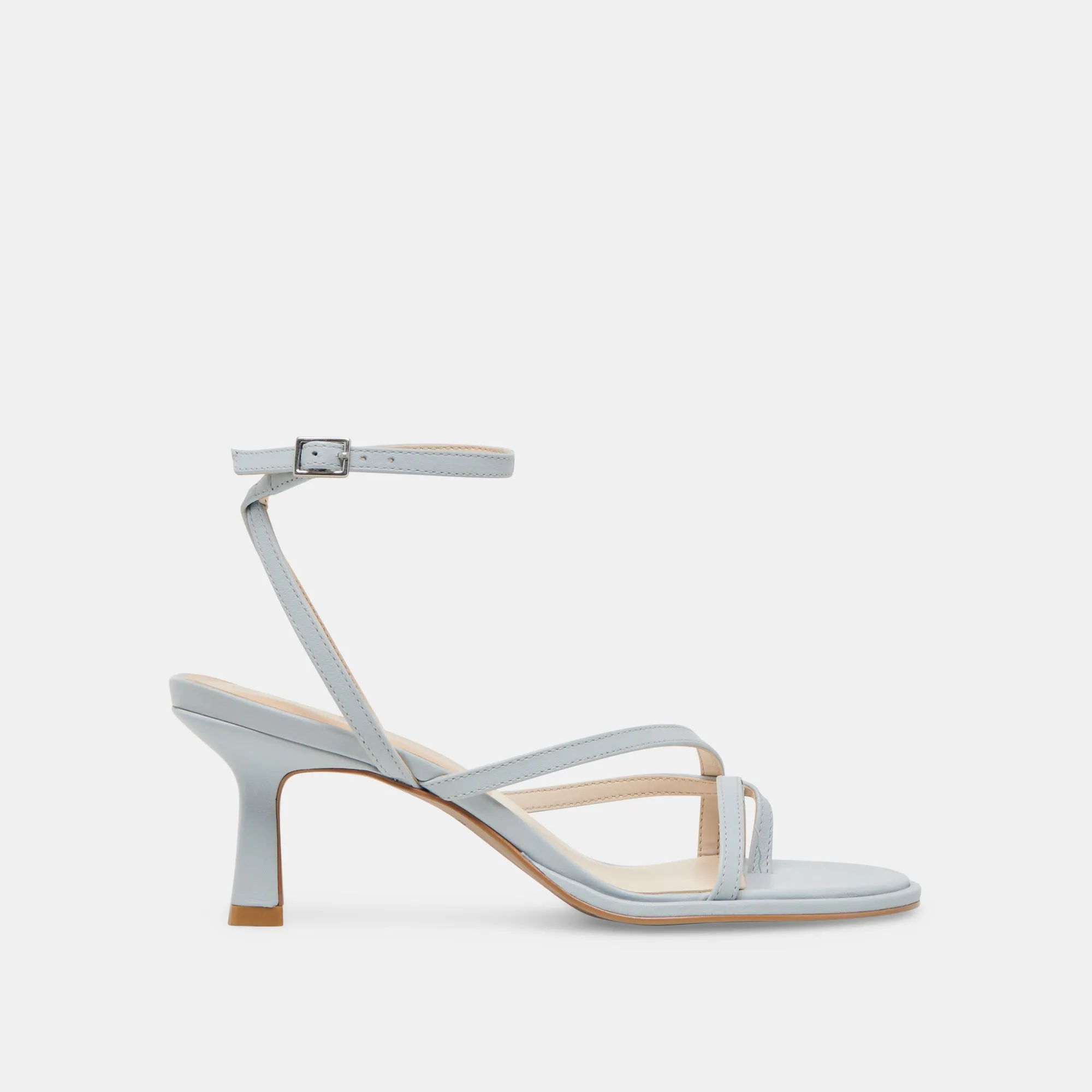 MORAH HEELS ICE BLUE LEATHER Low Heel