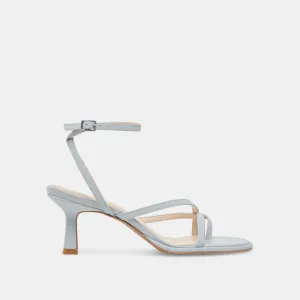 MORAH HEELS ICE BLUE LEATHER Low Heel