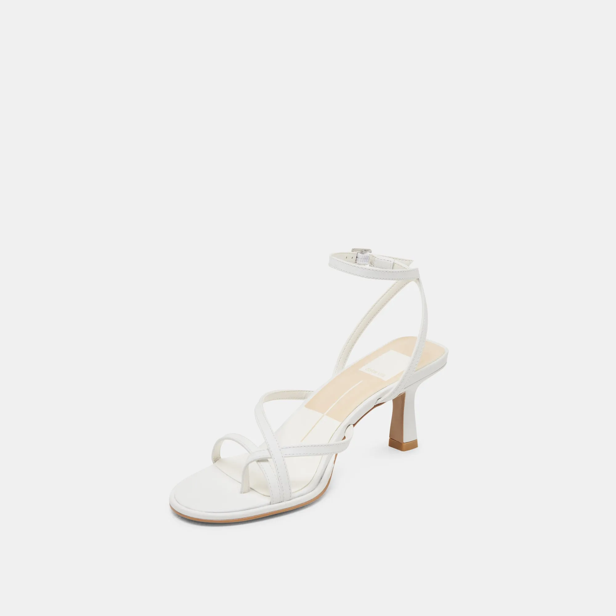Charity Chic Trendy Footwear MORAH WIDE HEELS TRUE WHITE LEATHER