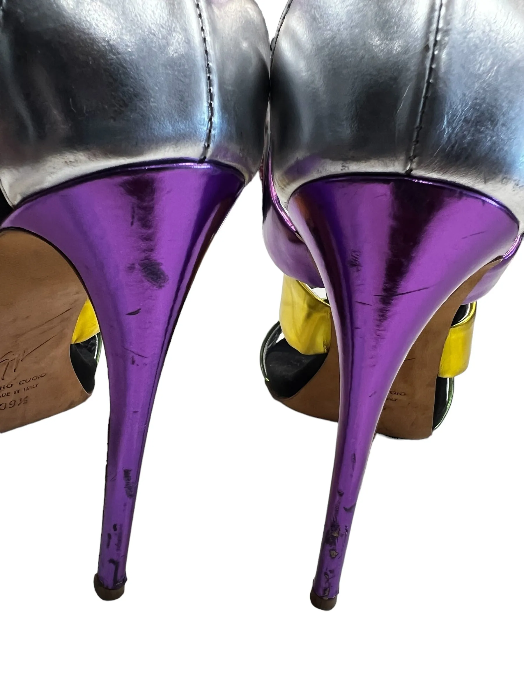 Multi-colored Sandals Heels Stiletto Giuseppe Zanotti, Size 9.5