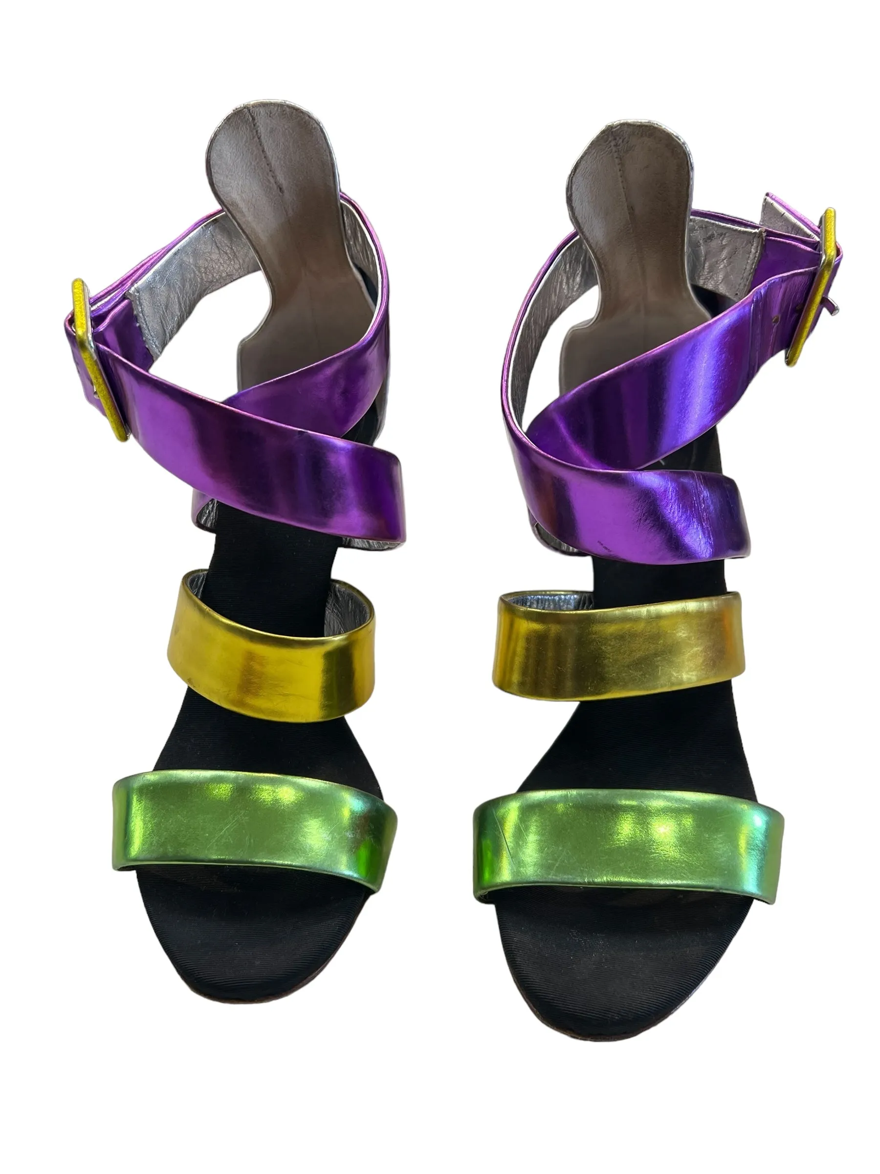 Multi-colored Sandals Heels Stiletto Giuseppe Zanotti, Size 9.5