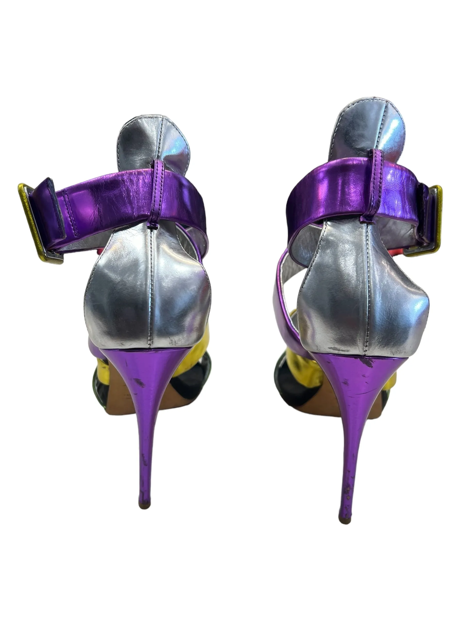 Multi-colored Sandals Heels Stiletto Giuseppe Zanotti, Size 9.5