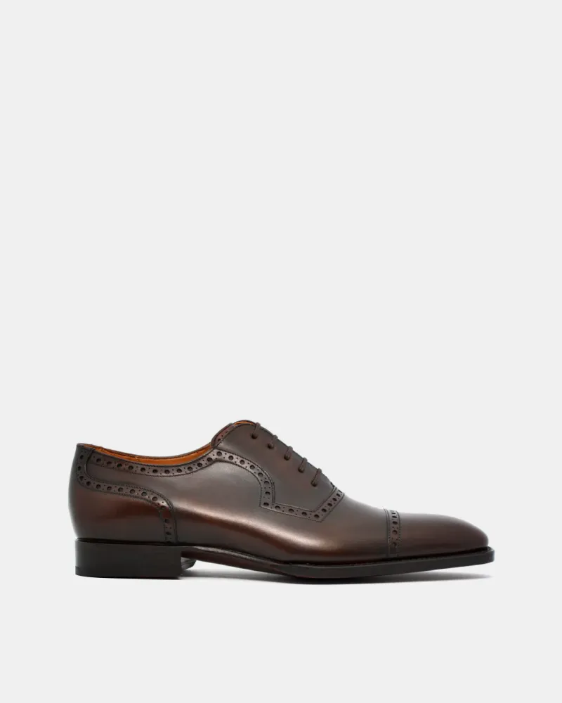 Anti Grip Evening Gala Museum Brown Cap Toe Brogue Oxford Shoe