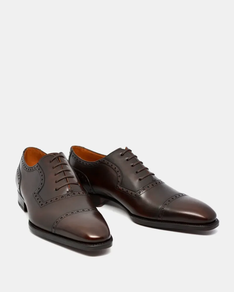 Easy Transitions Multifunction Fit Museum Brown Cap Toe Brogue Oxford Shoe