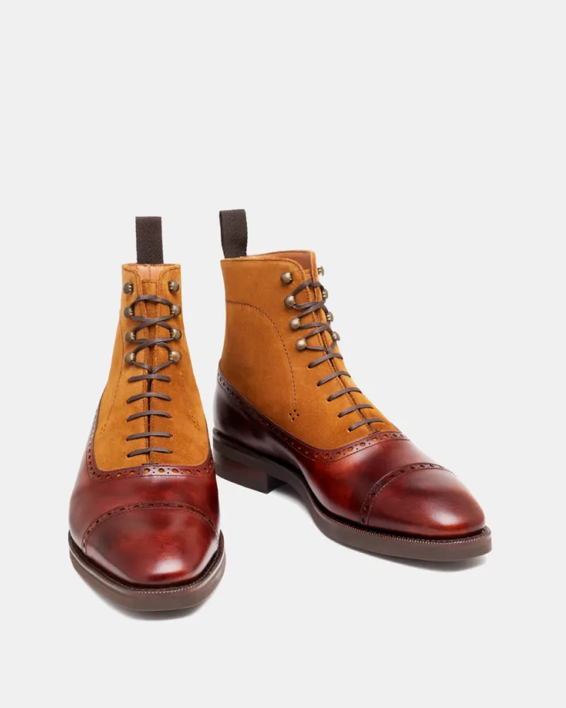 Museum Cognac and Suede Balmoral Boot Anti Odor Night Travel