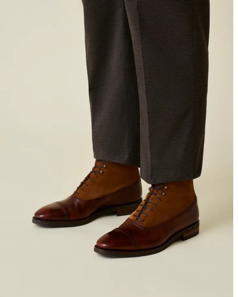 Museum Cognac and Suede Balmoral Boot Love Pair