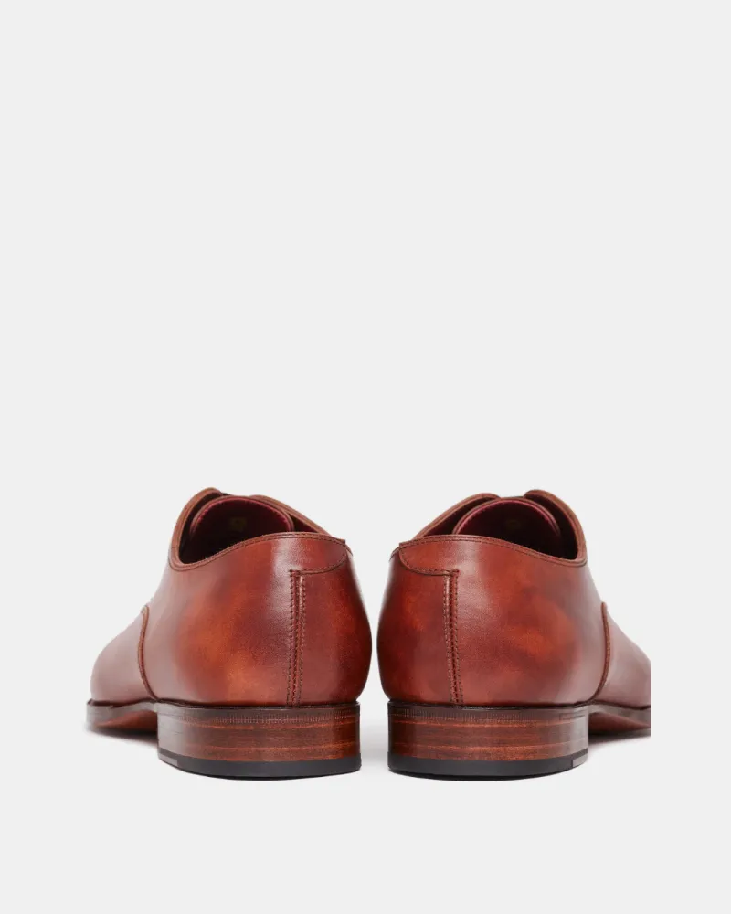 Summer Breath Refined Line Museum Cognac Cap Toe Oxford with Rubber Half Soles