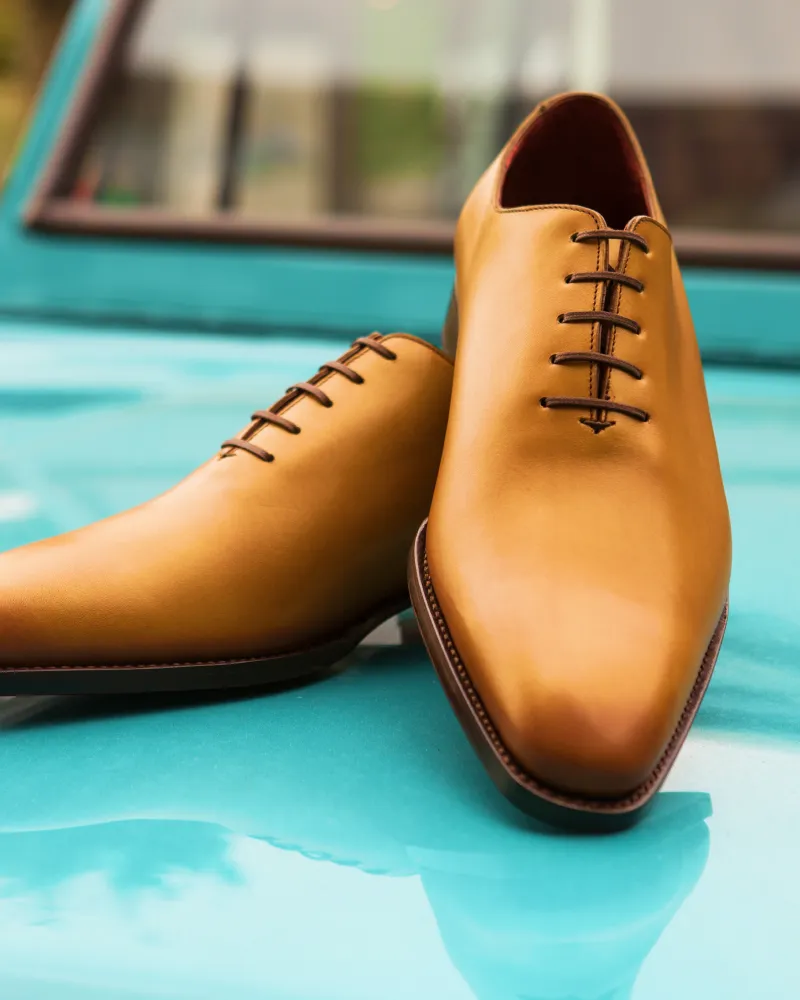 Mustard Patina Wholecut Oxford Lace Up Design Height Boost