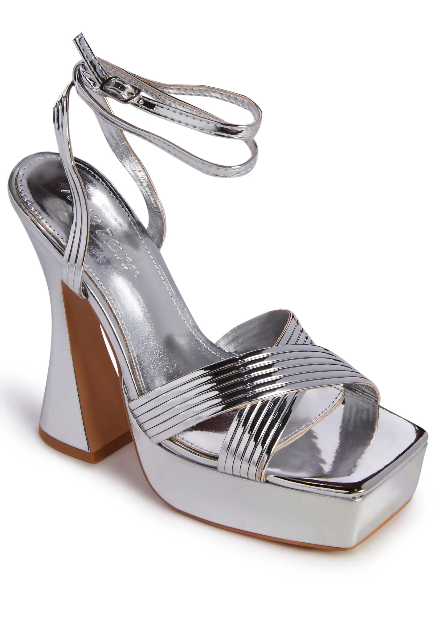 Myla Platform Heels- Silver