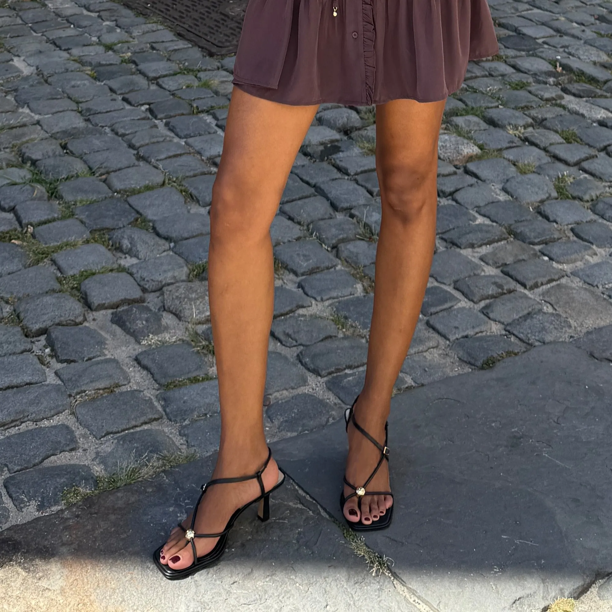 MYLEE HEELS BLACK LEATHER Comfortable Heel