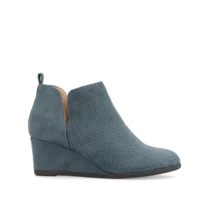 Free Spirit Durable Look MYLEE WEDGE HEELED BOOTIES IN FAUX SUEDE