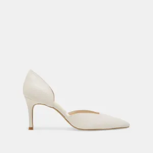 ELOY HEELS WHITE LEATHER Flattering Walk