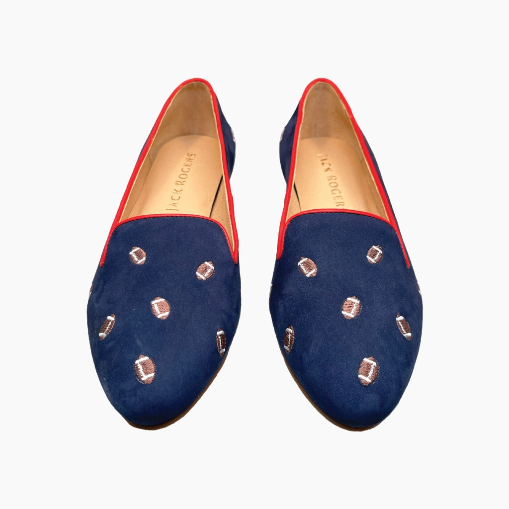 Wood Walk Smile Time Jacks Suede Embroidered Football Loafer