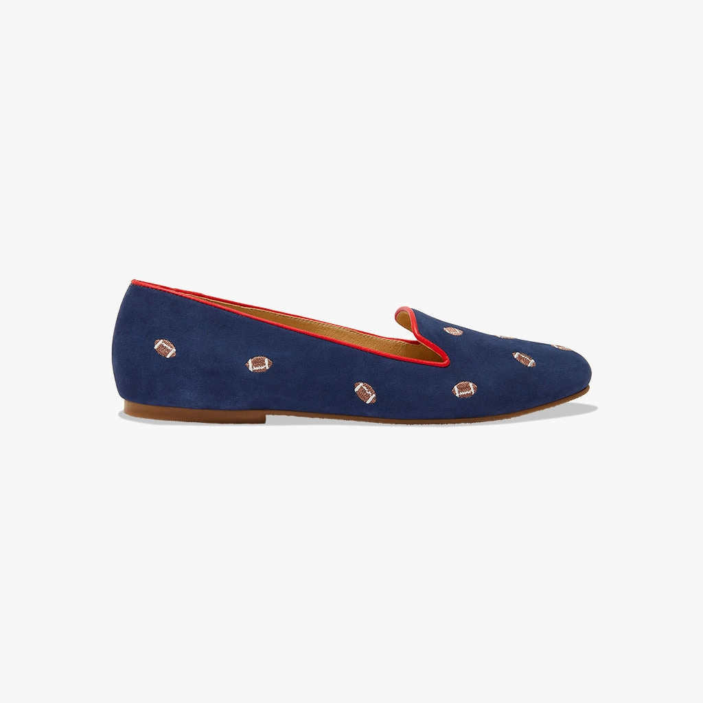 Cozy Walk Jacks Suede Embroidered Football Loafer