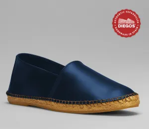 Navy leather espadrille