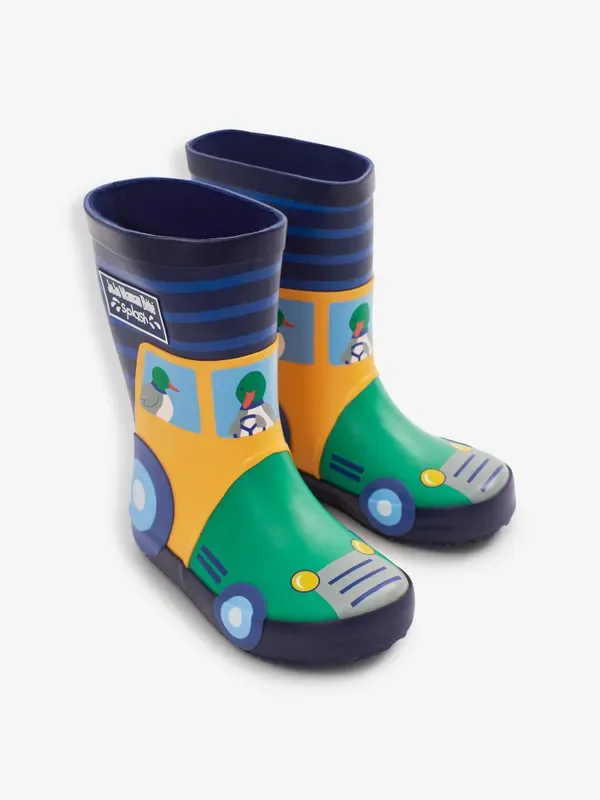 Navy Tractor Wellies - Select Size