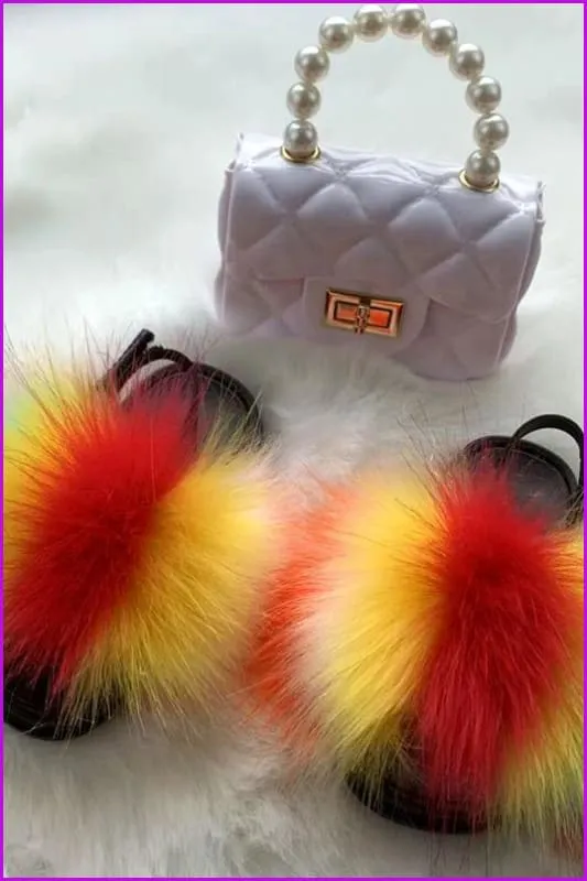 New Colorful Kids Sandal And Bag Set F2339