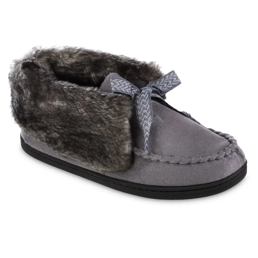 New with tags! Isotoner Women's Microsuede Nelly Moc Bootie Slippers in Grey, Sz L 8.5-9