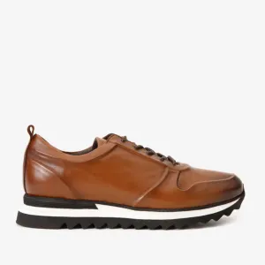 The Barnett Tan Leather Men Sneaker Final Sale! Textured Grip Pattern