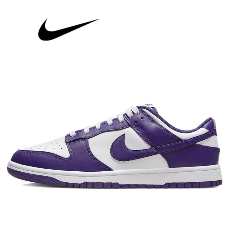 Nike Dunk Retro Black & White Skate Shoes - Genuine Leather, Non-Slip, Comfortable Classic Sneakers for Men & Women