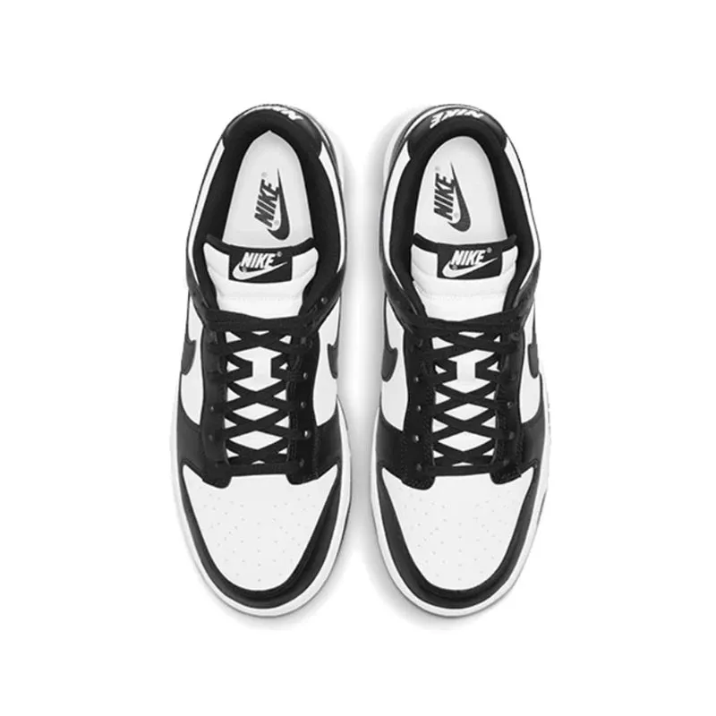Nike Dunk Retro Black & White Skate Shoes - Genuine Leather, Non-Slip, Comfortable Classic Sneakers for Men & Women