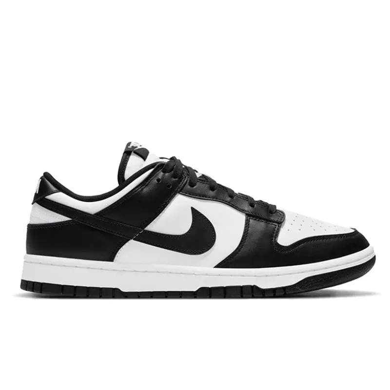 Nike Dunk Retro Black & White Skate Shoes - Genuine Leather, Non-Slip, Comfortable Classic Sneakers for Men & Women