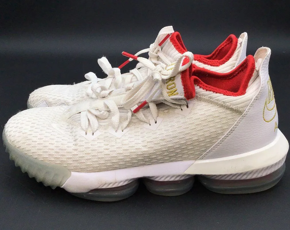 Nike Men's Lebron 16 White Basketball Athletic Shoes - Size 8.5