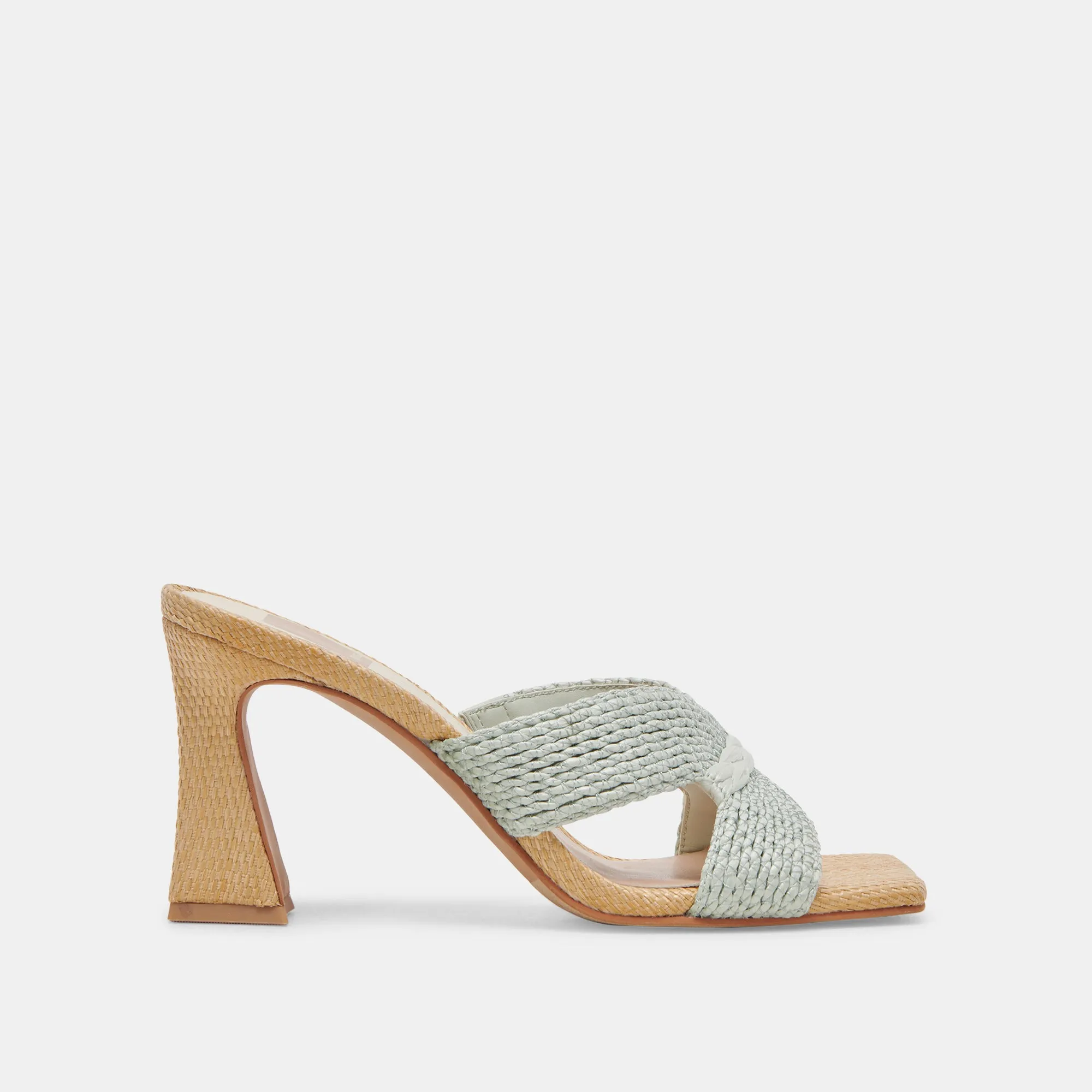 Final Touch Contemporary Style NITRO WIDE HEELS MINT RAFFIA